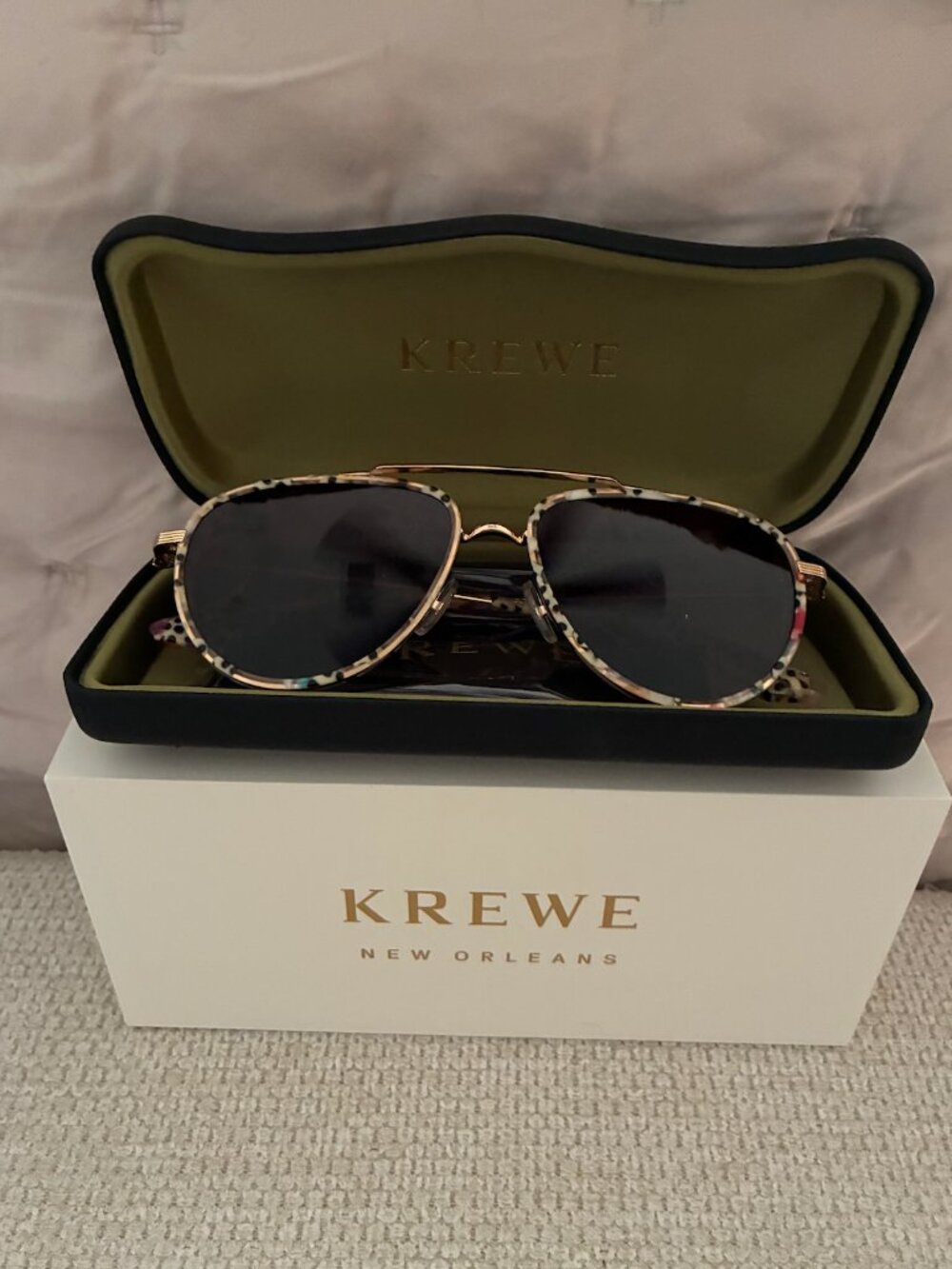 KREWE Coleman 18K + Pink Poppy Polarized Sunglasses
